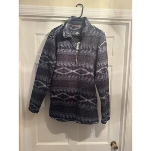 Alpine Sherpa Pullover Jacket Mens Medium Fleece Quarter Zip Warm Pockets Soft
